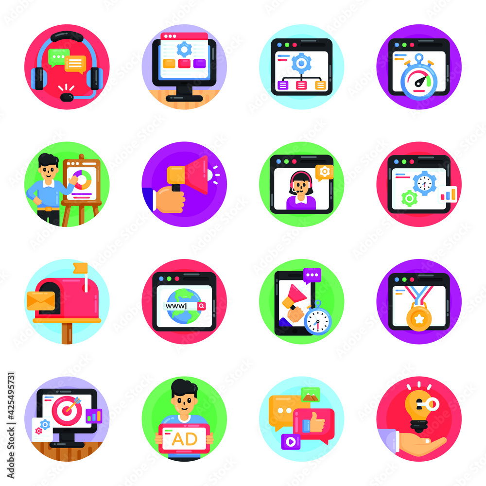Set of Web Services Flat Round Icons
Set of Web Services Flat Round Icons
