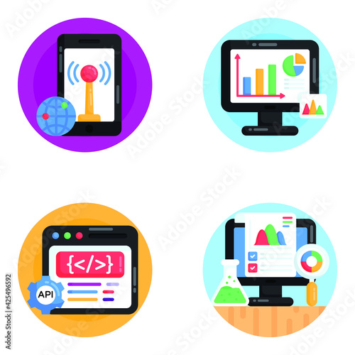 
Pack of Data Analysis Flat Icons 

