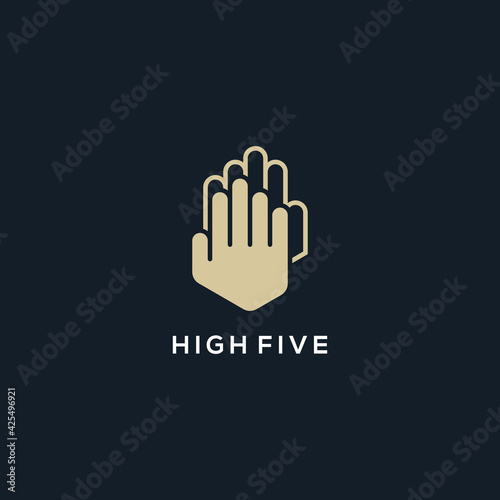 high five hand logo abstract