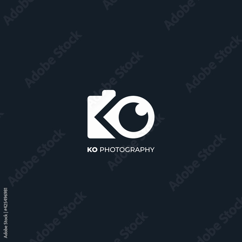 initial KO photography logo abstract