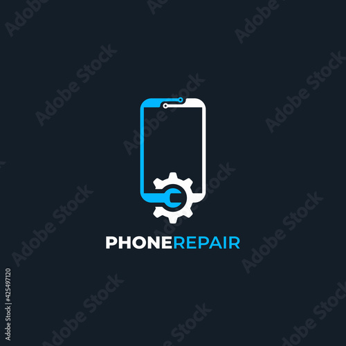 phone repair logo abstract flat