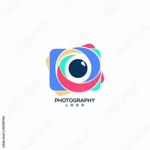 photography logo abstract swoosh colorful 