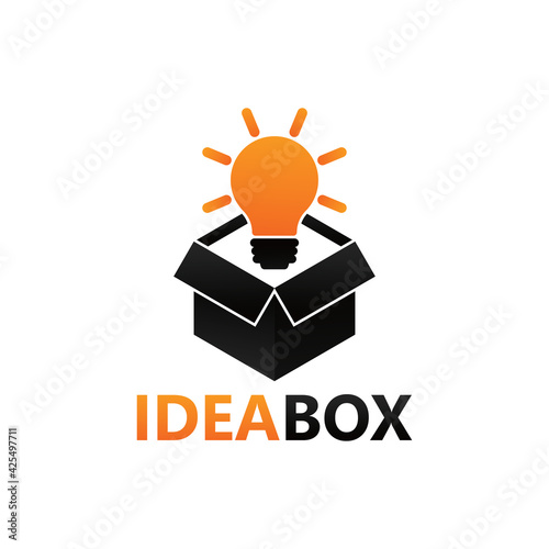 Bulb idea box logo template design