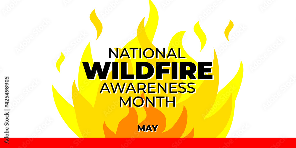 National Wildfire Awareness Month Vector Web Banner For Social Media Poster Card Flyer 9668