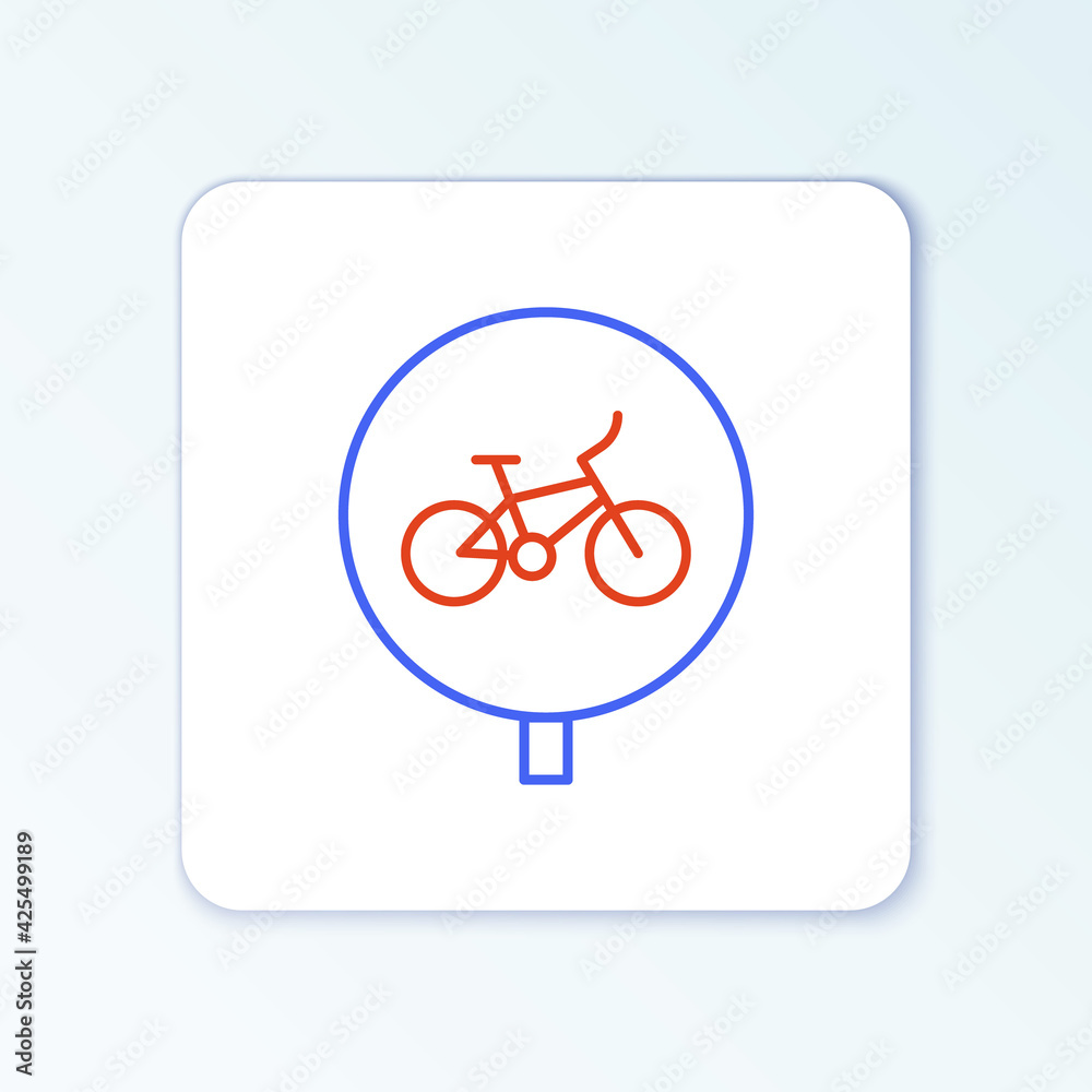 Line Bicycle icon isolated on white background. Bike race. Extreme sport. Sport equipment. Colorful outline concept. Vector Line Bicycle icon isolated on white background. Bike race. Extreme sport. Sport equipment. Colorful outline concept. Vector