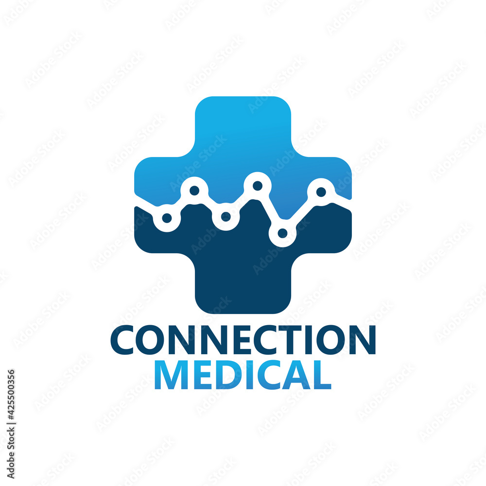 Connection medical logo template design Connection medical logo template design