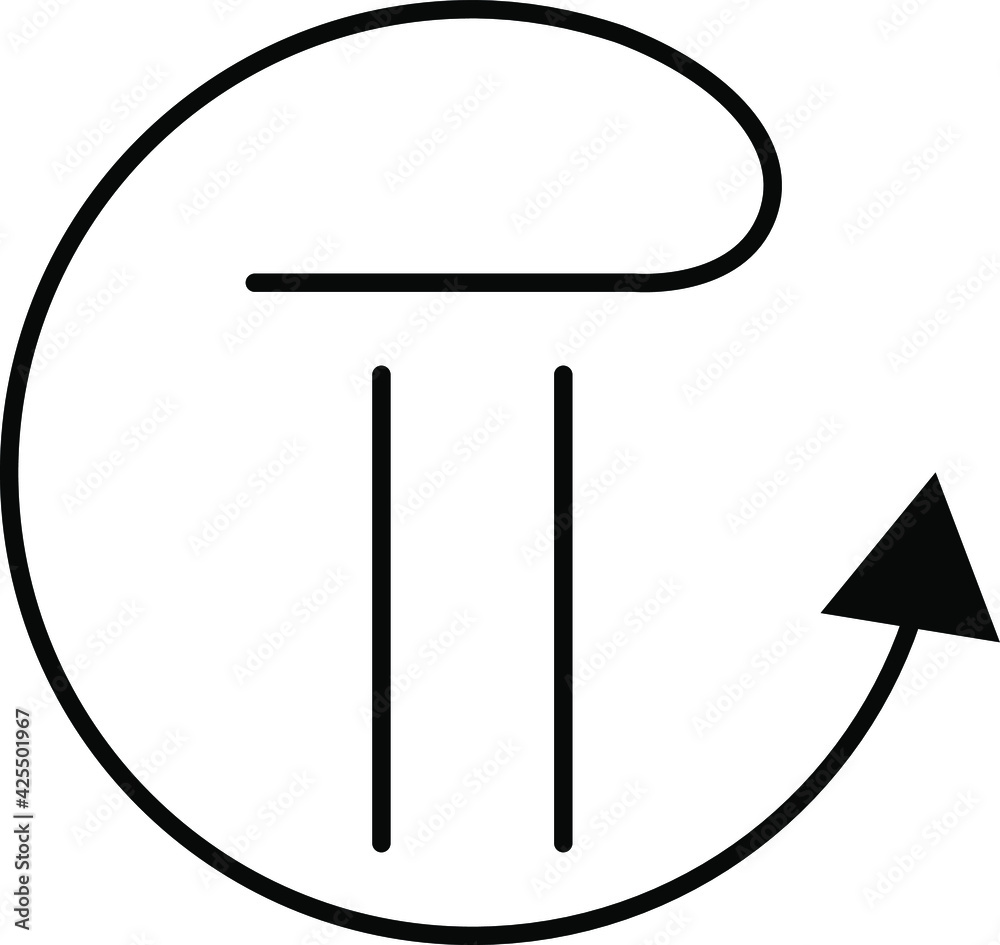 Vector illustration. Line, arrow, letter. Design, icon, art. drawing Vector illustration. Line, arrow, letter. Design, icon, art. drawing
