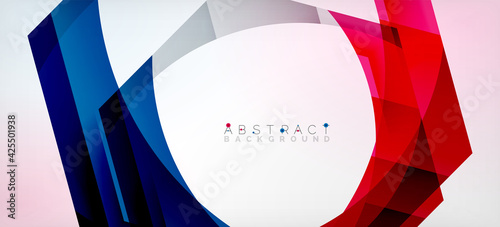 Transparent hexagons geometric shapes abstract background