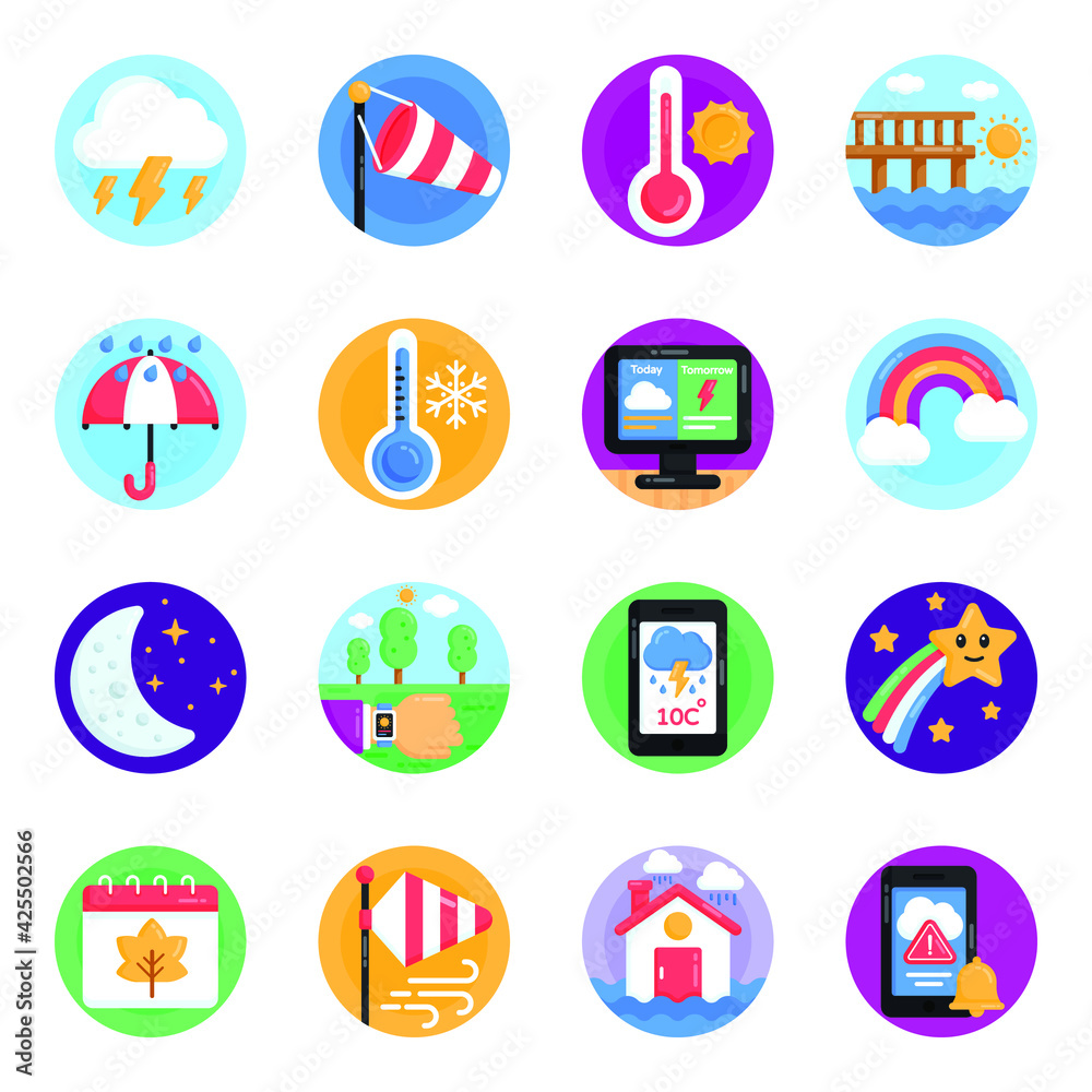 Pack of Weather Flat Icons
Pack of Weather Flat Icons