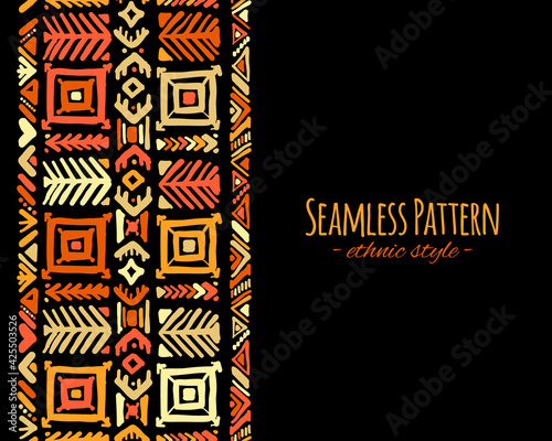 Ethnic handmade ornament, seamless pattern