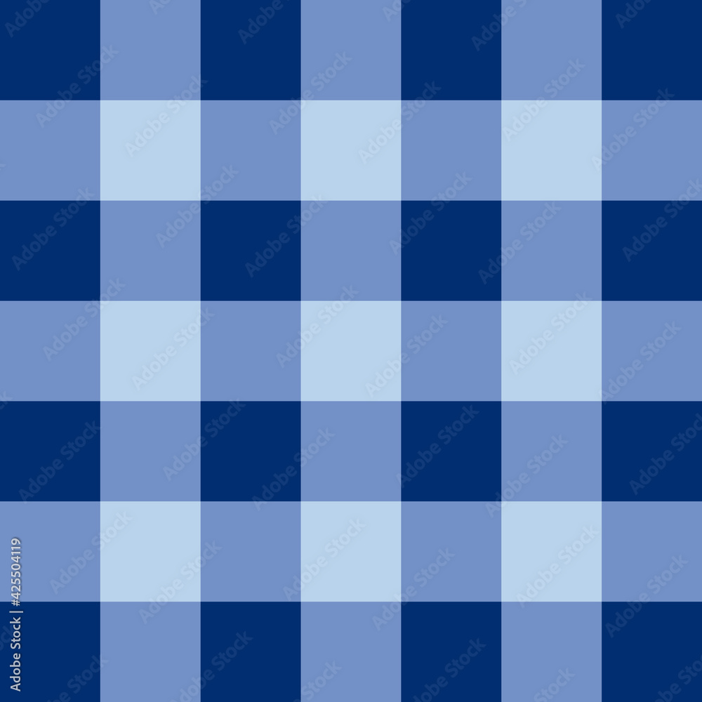 Blue light and dark checkered pattern. Blue plaid. Template for design ornament. Abstract texture. Vector illustration