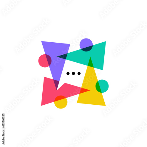 people talk diversity team family community logo vector icon illustration