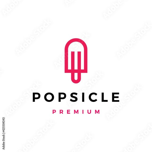 popsicle ice cream simple logo vector icon illustration