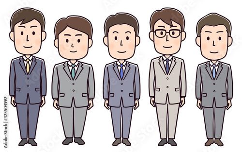 スーツ姿の若い男性たち