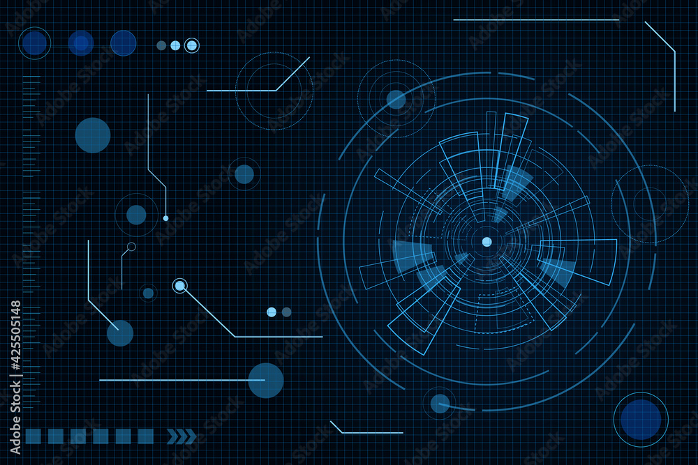 Sci fi futuristic user interface, HUD, Technology abstract background , Vector illustration. Sci fi futuristic user interface, HUD, Technology abstract background , Vector illustration.