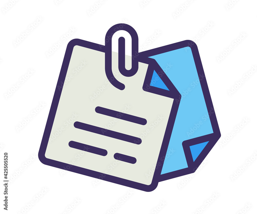 paper clip note single isolated icon with filled outline line style paper clip note single isolated icon with filled outline line style
