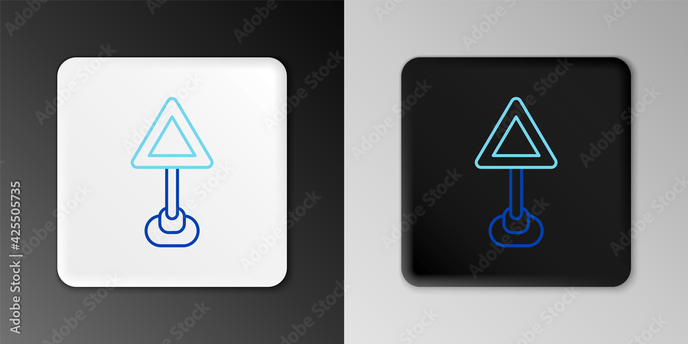 Line Triangle warning blank icon isolated on grey background. Traffic rules and safe driving. Colorful outline concept. Vector Line Triangle warning blank icon isolated on grey background. Traffic rules and safe driving. Colorful outline concept. Vector
