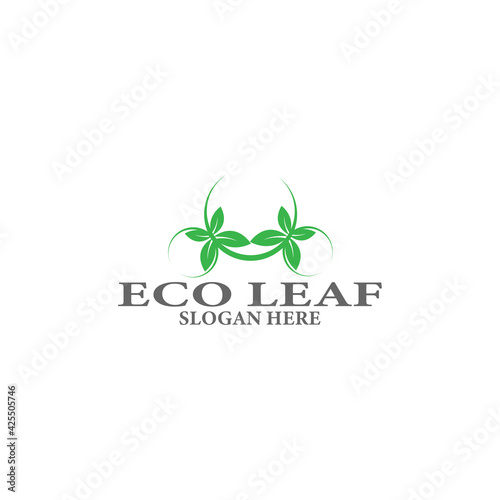 Tree leaf vector logo design eco friendly concept