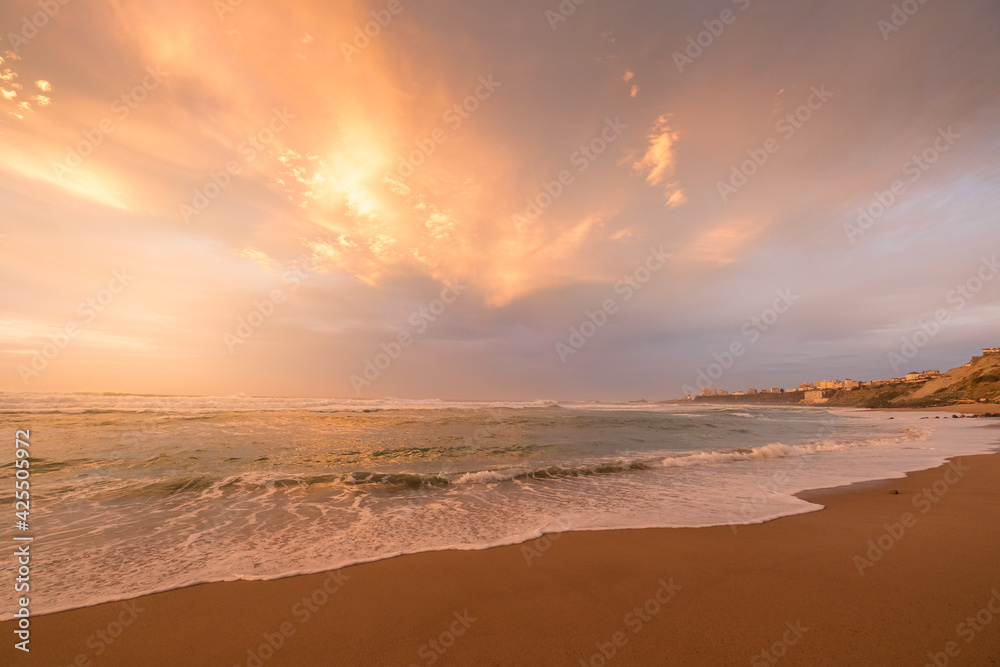 Beautiful sunset at the coast of France Beautiful sunset at the coast of France