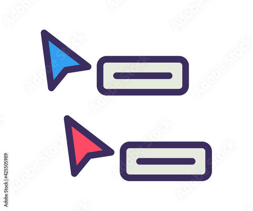 collaboration realtime cursor single isolated icon with filled outline line style
