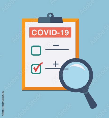 Positve testing result of Covid-19 Icon. Vector result corona