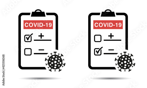 Positve or negative testing result of Covid-19 Icon
