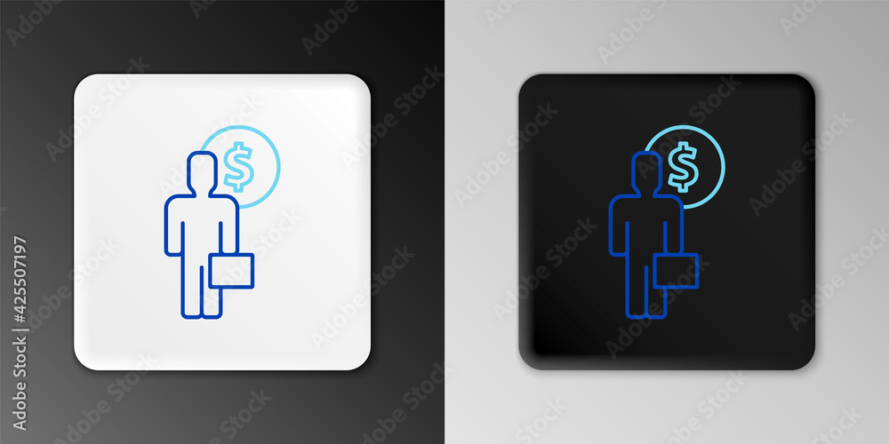 Line Business man planning mind icon isolated on grey background. Human head with dollar. Idea to earn money. Business investment growth. Colorful outline concept. Vector Line Business man planning mind icon isolated on grey background. Human head with dollar. Idea to earn money. Business investment growth. Colorful outline concept. Vector