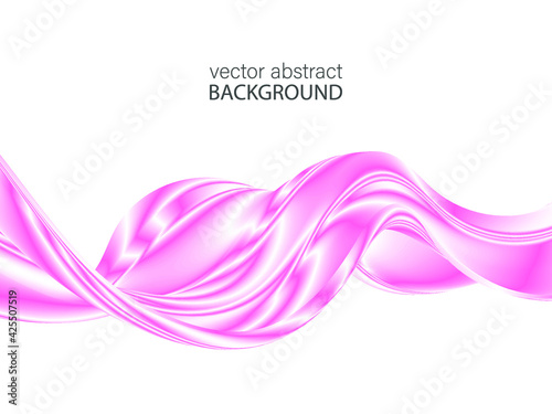 Pink wave flow. Abstract liquid wave background