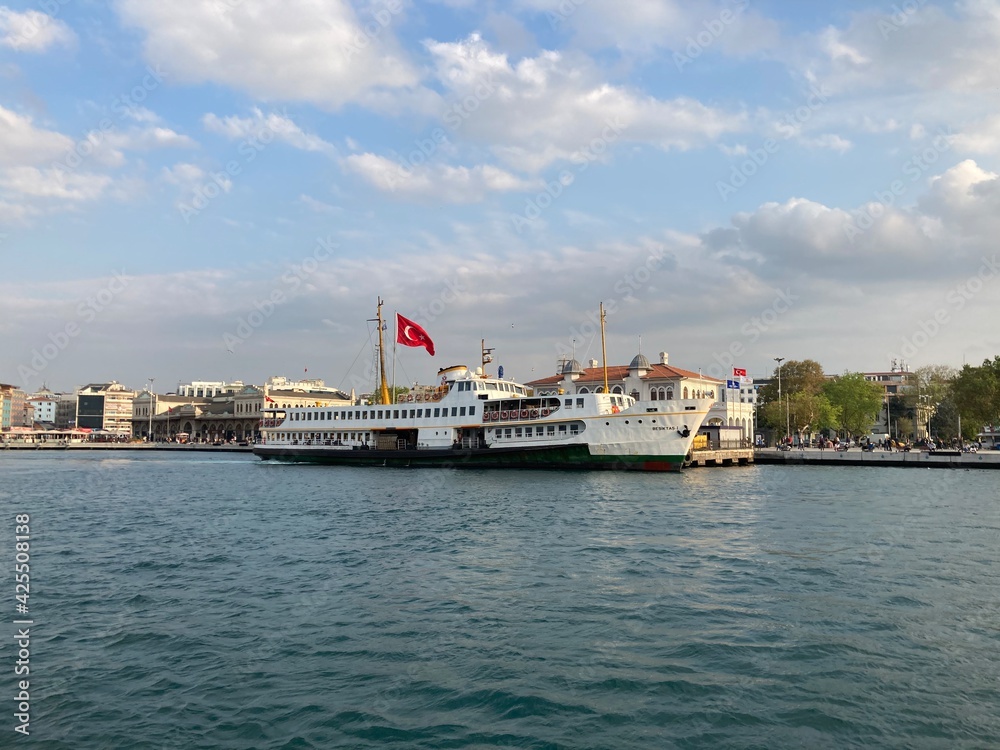 turkish historical ferry view in kadikoy