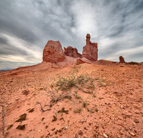 Photography Landscape with colorful rocks in the Conchas valley (Quebrada de las Conchas) in