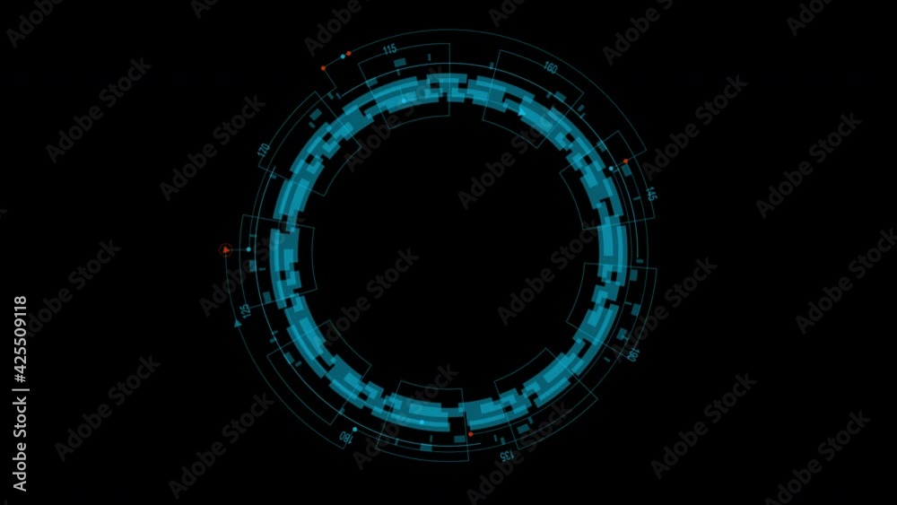 Motion graphic of Blue circle rotation with head up display ( HUD UI ) technology interface and futuristic elements alpha channel included Motion graphic of Blue circle rotation with head up display ( HUD UI ) technology interface and futuristic elements alpha channel included