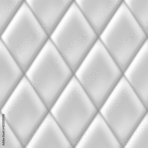 White background with rhombus indentations. Seamless geometric pattern with rhombus .