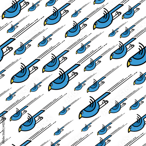 swooping birds as a metaphor of online people behavior white transparent background