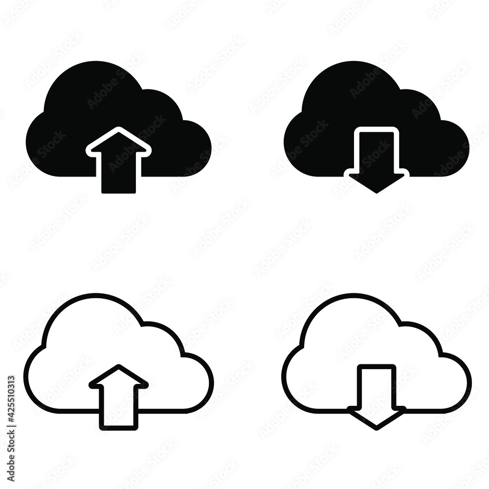 Upload icon vector set. Download illustration sign collection. Cloud service symbol or logo.
Upload icon vector set. Download illustration sign collection. Cloud service symbol or logo.