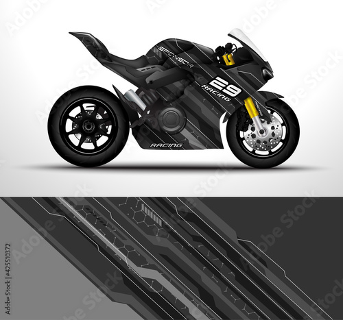 Racing motorcycle sport bikes wrap decal and vinyl sticker design. Concept graphic abstract background for wrapping vehicles and livery