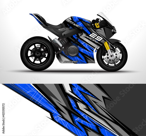 Racing motorcycle sport bikes wrap decal and vinyl sticker design. Concept graphic abstract background for wrapping vehicles and livery