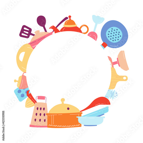 Kitchen utensils set of elements for home cooking