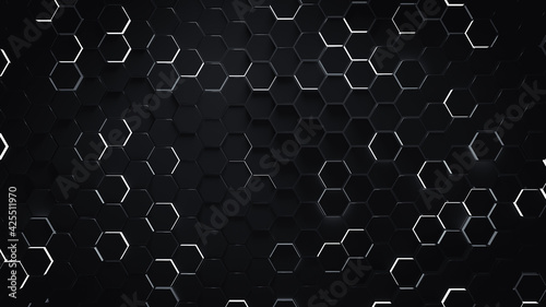 Honeycomb mosaic with black...