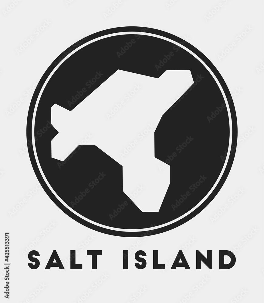 Salt Island icon. Round logo with island map and title. Stylish Salt Island badge with map. Vector illustration. Salt Island icon. Round logo with island map and title. Stylish Salt Island badge with map. Vector illustration.