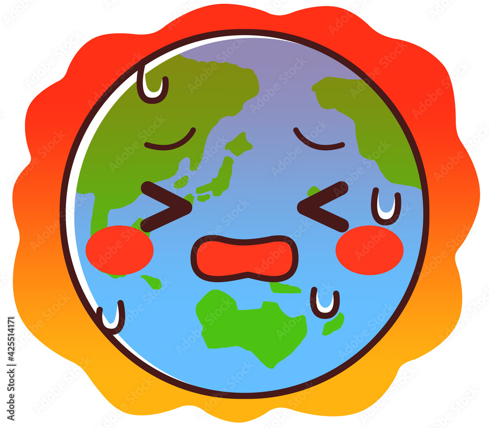 地球のキャラクター 地球温暖化 イラスト Stock Illustration Adobe Stock