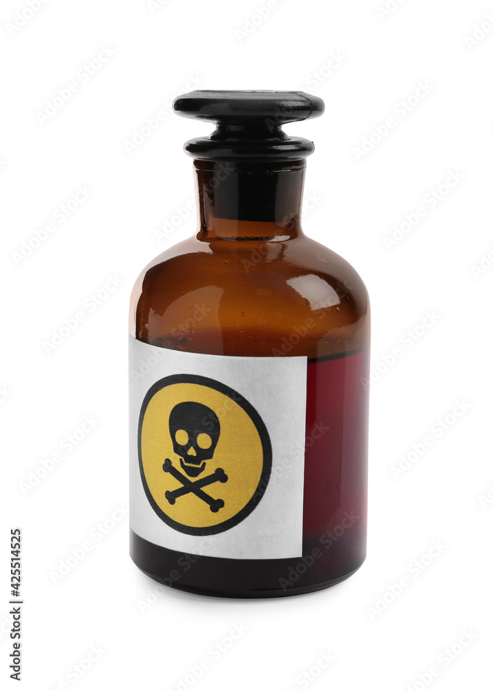 Apothecary bottle with poison isolated on white Apothecary bottle with poison isolated on white