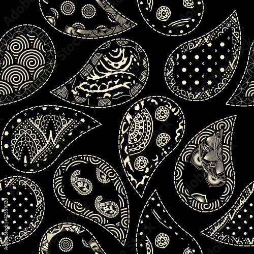 Patchwork textile pattern. Seamless quilting design background.