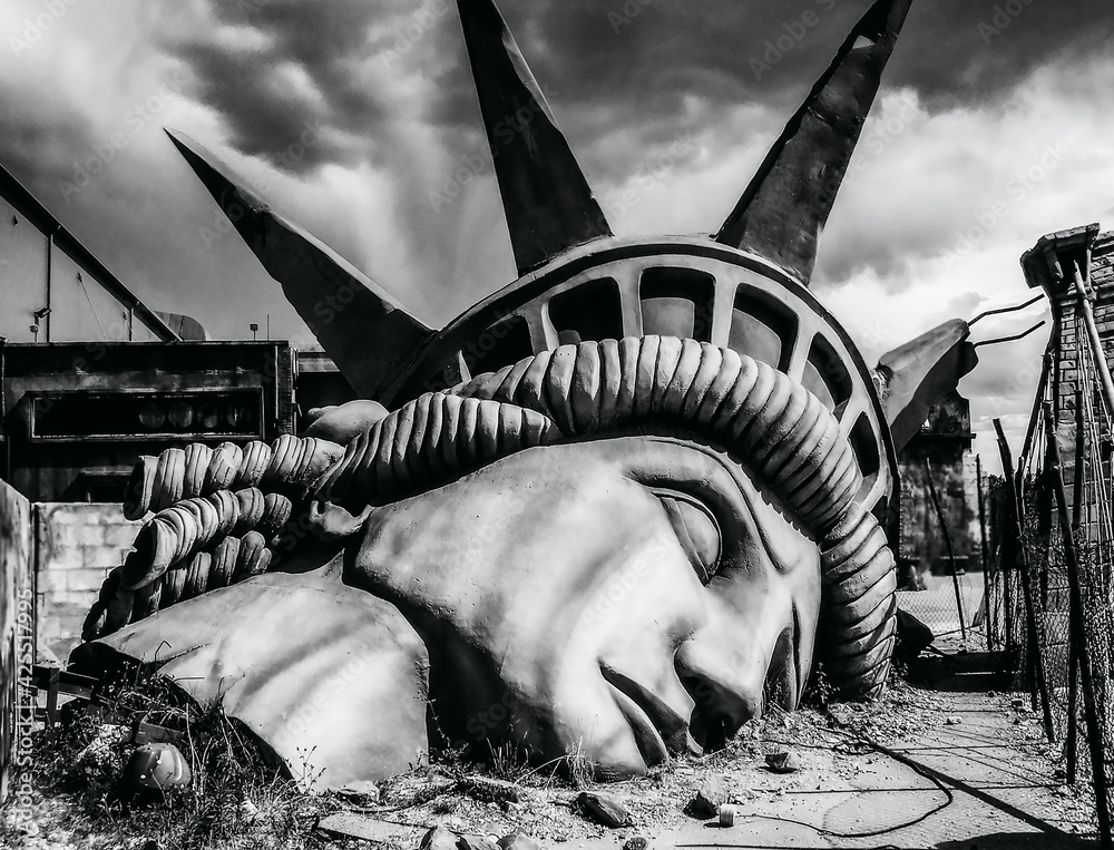 The iconic image of the statue of liberty destroyed The end of the