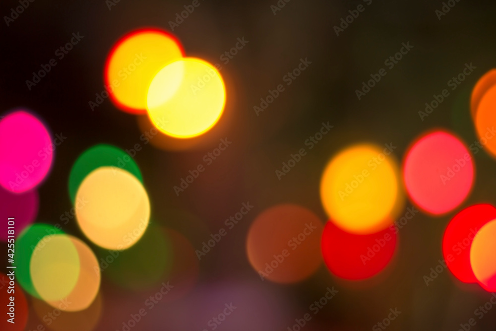 Blurred colorful bokeh lights in the night Blurred colorful bokeh lights in the night