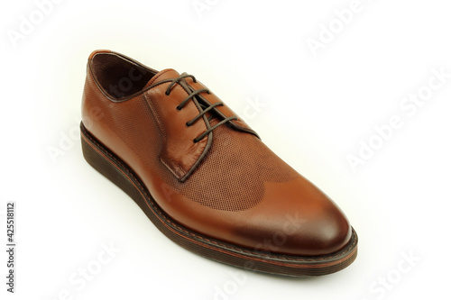 Elegant handmade leather brown shoes