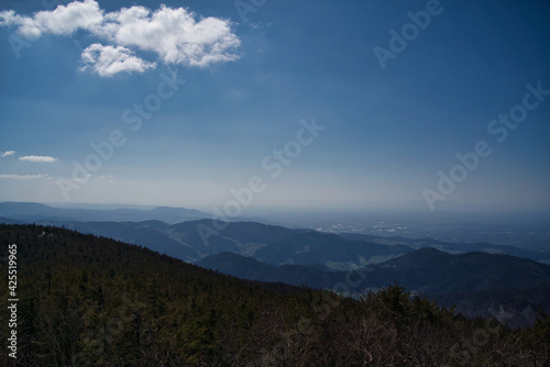a beautiful view from a mountain with a great blue sky
