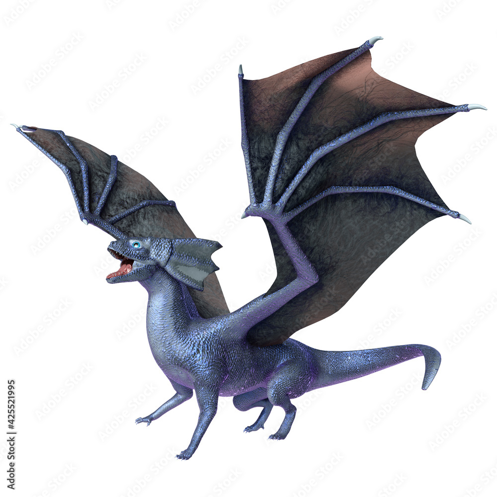 Fototapeta premium 3D Rendering Fairy Tale Dragon on White