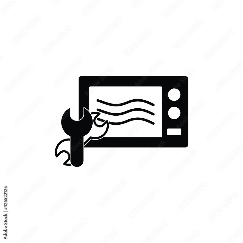 microwave icon vector settings and fixing sign microwave icon vector settings and fixing sign