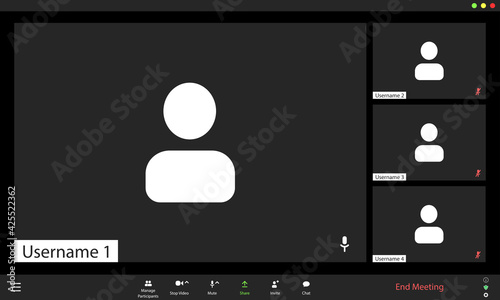 Video conference user interface, video conference calls window overlay