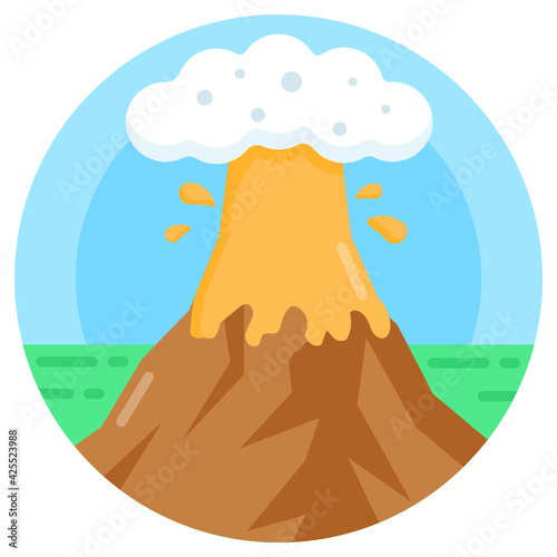 
Trendy vector design of volcano eruption 

